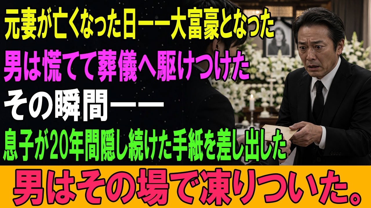 元妻が亡くなった日――大富豪となった男は慌てて葬儀へ駆けつけた。その瞬間――息子が20年間隠し続けた手紙を差し出した。男はその場で凍りついた。