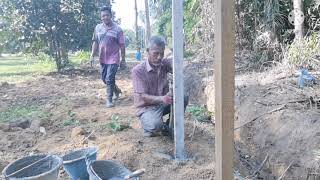 cara mudah tanam tiang pagar kebun durian