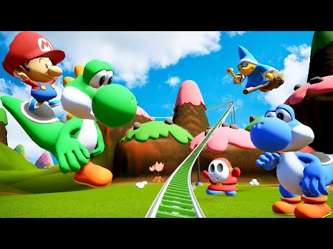 Ride on Yoshi's Island, World 01 Roller Coaster! (POV)