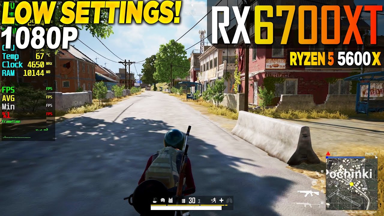 PUBG RX 6700 XT + Ryzen 5 5600x - 1080p Very Low, - YouTube