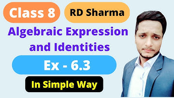 Algebraic Expressions Ex- 6.3 Chapter 6 | RD Sharma | Practice Wractice | Class 8 Math | CBSE NCERT