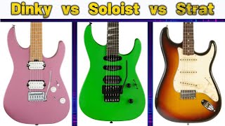 Are they the same? How are they different in dimensions? Is a Dinky a Soloist? Is a Strat bigger?