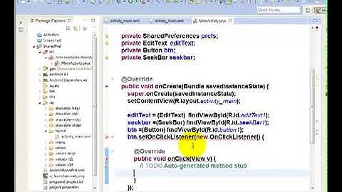 17 Example with Shared Preferences Save Text and TextSize with View SeekBar