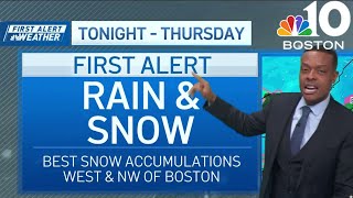 Boston, Mass. snow maps: What to know about rain, snow Wednesday-Thursday