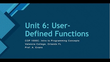 [COP 1000C Intro to Prog Concepts] Unit 6 Coding Examples