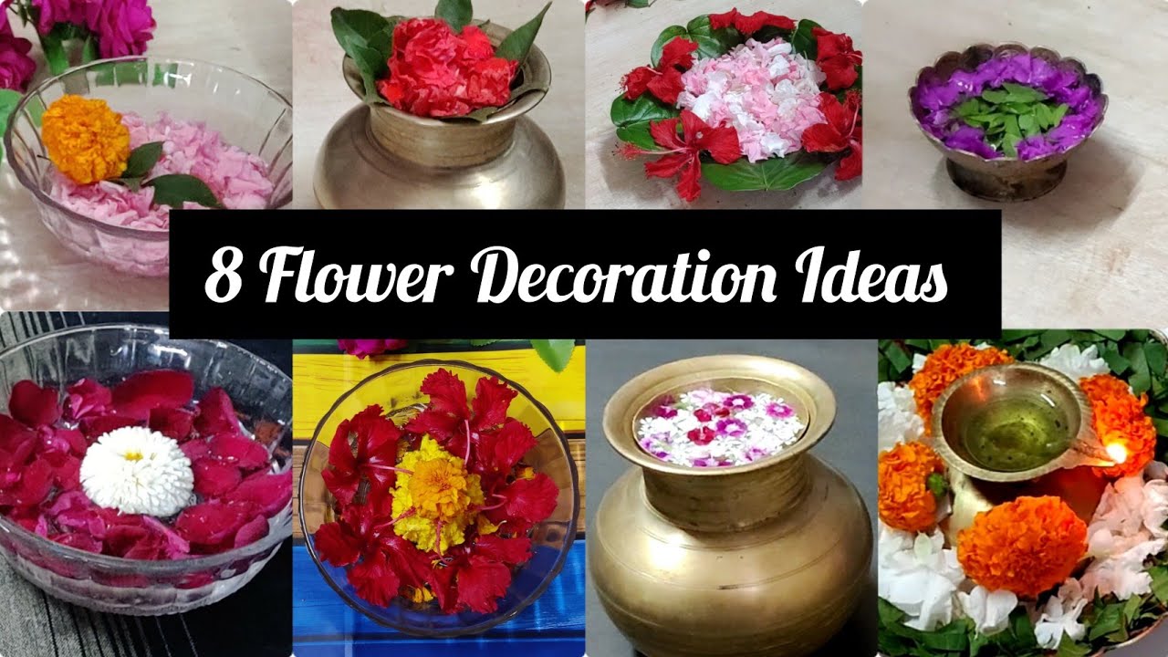 8 Flower Decoration Ideas #flowers #pooja #homedecor #diy
