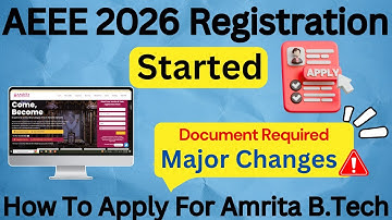 AEEE 2026 Registration - How To Fill Amrita B.Tech Application Form 2026 - Amrita University 2026