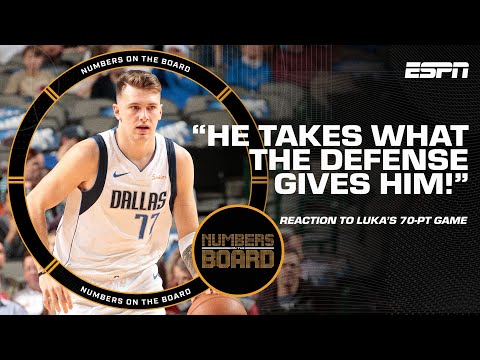 Luka just 'TAKES WHAT THE DEFENSE GIVES HIM!' 70 PTS vs. Hawks REACTION | Numbers on the Board