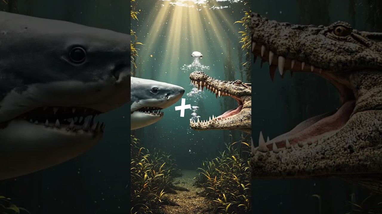 hybrid animal Shark + crocodile=hybrid beast 