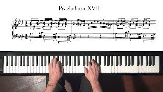 Bach Prelude and Fugue No.17 (moderate tempo) Well Tempered Clavier, Book 2 with Harmonic Pedal