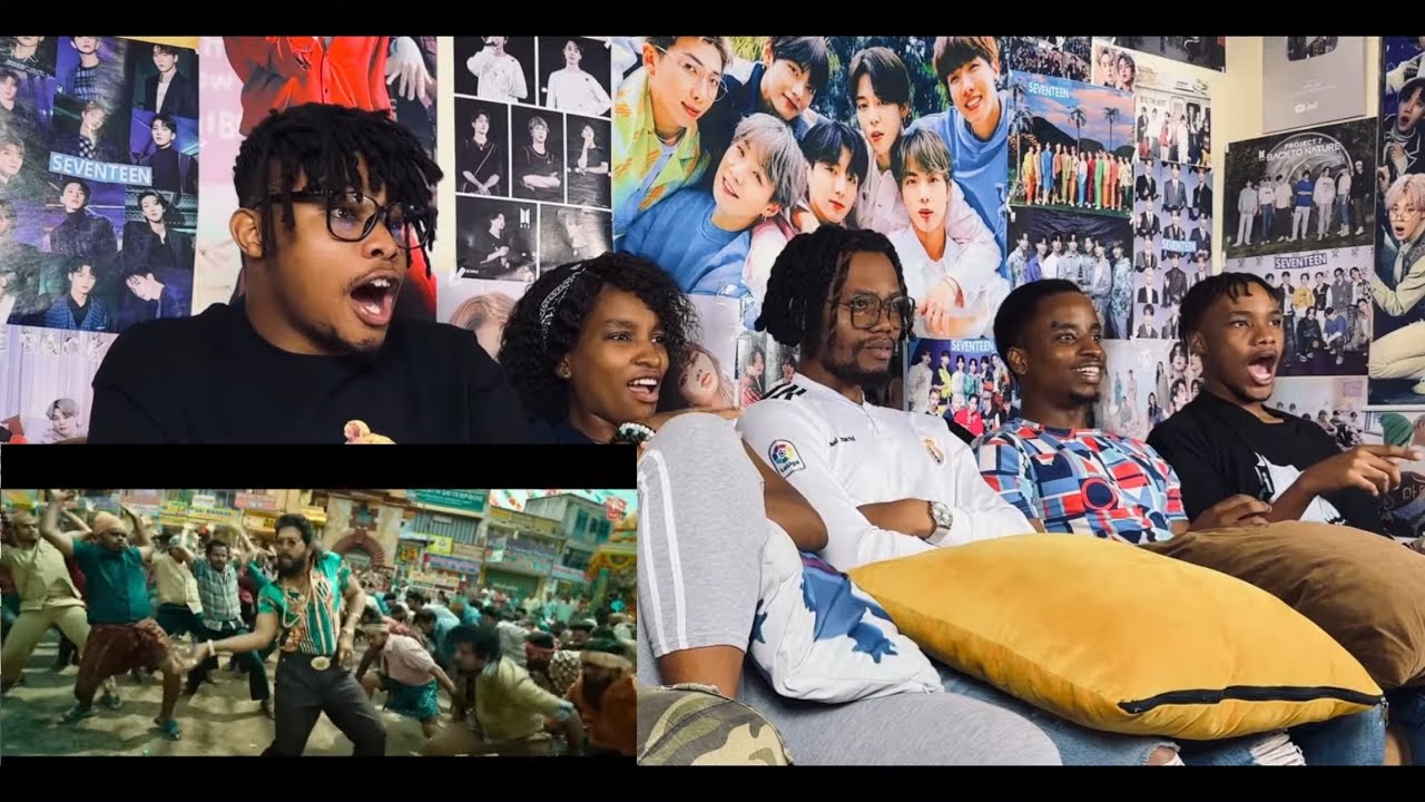 Africans React to PUSHPA PUSHPA (Lyrical) Pushpa 2 The Rule | Allu Arjun | Rashmika | DSP