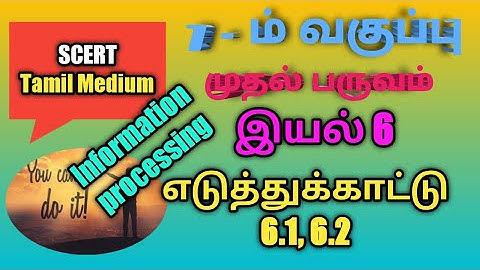 TN samacheer 7th Std 1st term maths Chapter 6 Information processing, Examples - 6.1, 6.2