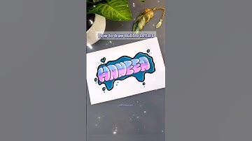 One More Easiest Way to Draw Bubble Letters! #tutorial #howto #art #shorts #trending