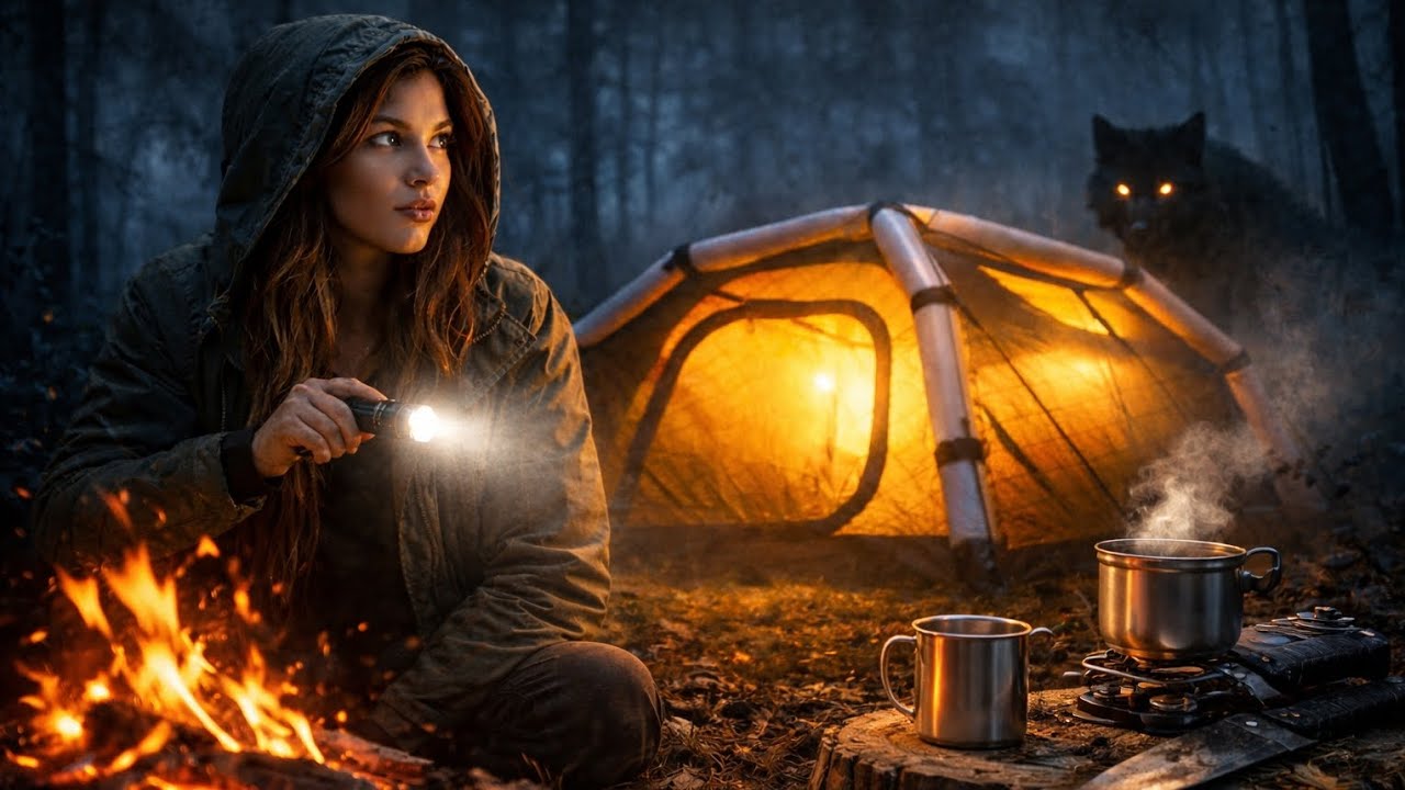 Camping Alone Overnight in the Wild | Inflatable Tent Survival" - YouTube