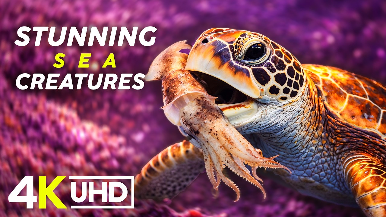 Самые потрясающие морские обитатели в формате 4K ULTRA HD – расслабляющая морская жизнь с успокаи...