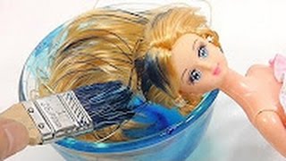 DIY Colors Doll Hair Dye 1000 Degree Experiment Match Learn Colors Slime Glitter screenshot 5