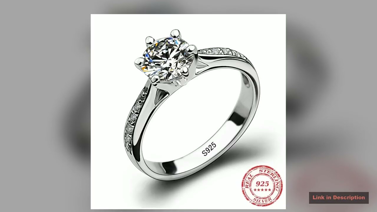 Luxury 925 Sterling Silver Classic Ring for Women Six claw jewelry simple 70ct diamond ring