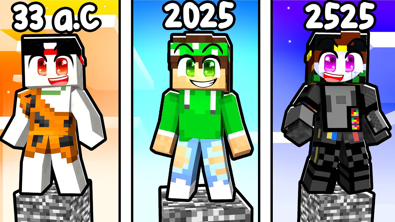 SOPRAVVIVI VIAGGIANDO NEL TEMPO su UN PILASTRO DI BEDROCK in MINECRAFT!