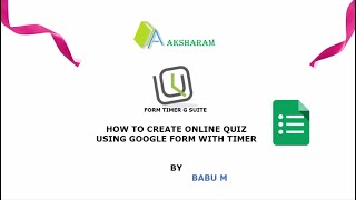How to Create Online Quiz using Google Form with Timer | Form Timer G Suite [English]