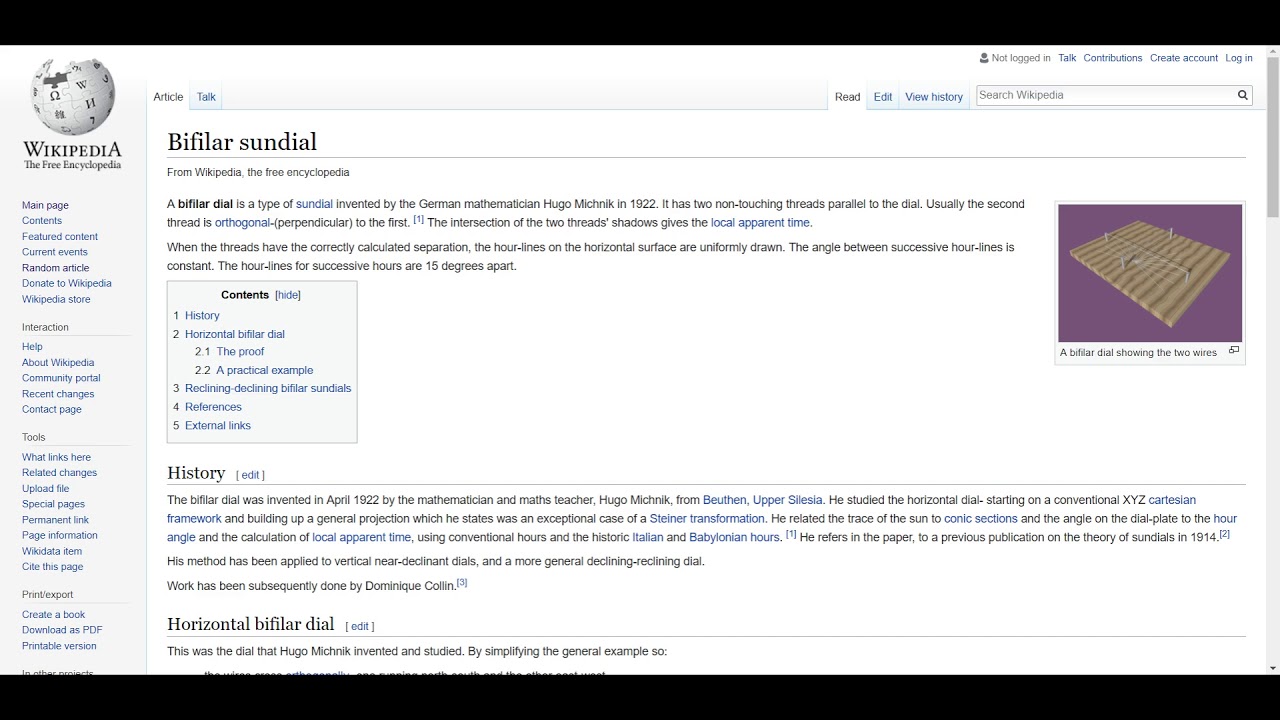 Wrandom Wiki Wrap-Up - Day 25: Bifilar sundial