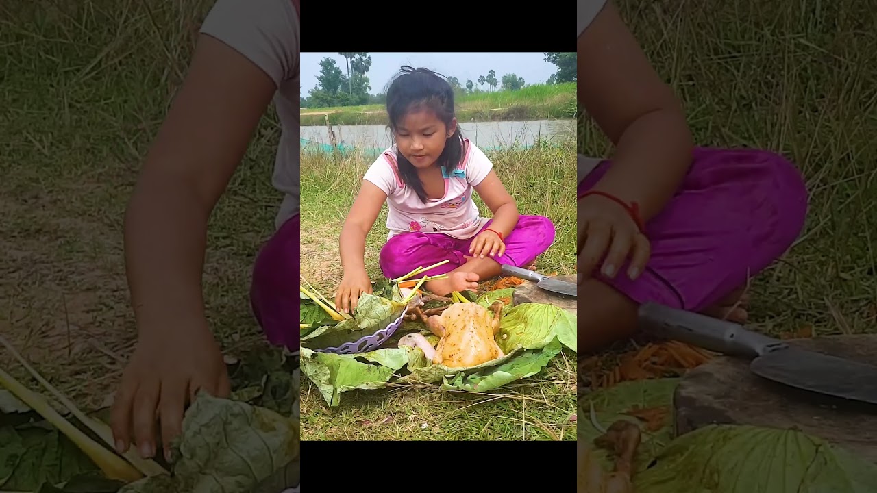 Start roasting duck in the middle of the field, Cambodia