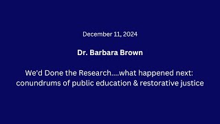 12-11-2024 | Dr. Barbara Brown, Founder of Hidden Brookline