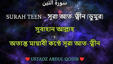 সূরা ৯৫ ডুমুর  সূরা আত-ত্বীন মায়াবী কণ্ঠে |  سورة التين  | SURAH 95 AT TIN (THE FIG) বাংলা | ENGLISH