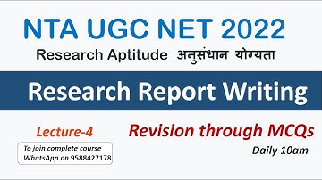 Research Report Writting MCQ | Research Aptitude | NTA UGC NET 2022 | Detailed Explanation