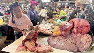 Market show: Buy Fish egg and some ingredients for my recipes - Cooking with little girl
