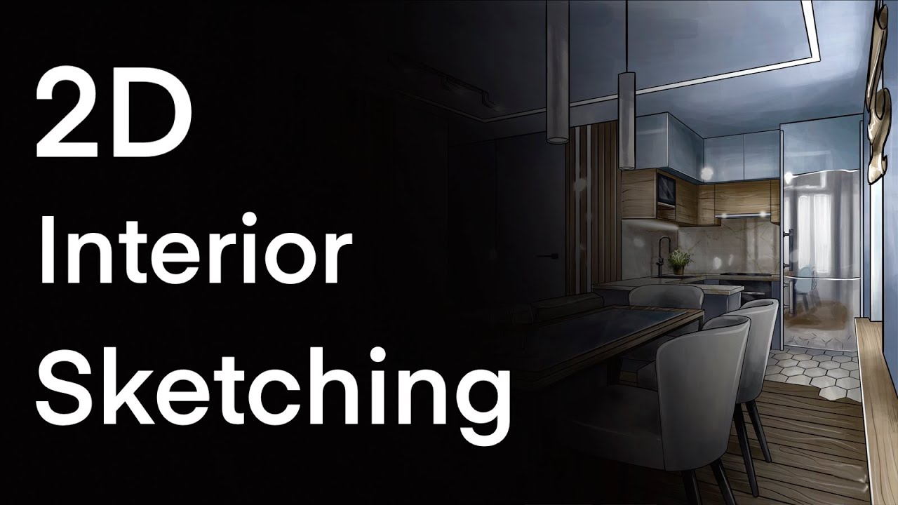 Курсы скетчинга для начинающих / Урок 3 / 2D Interior sketching ...
