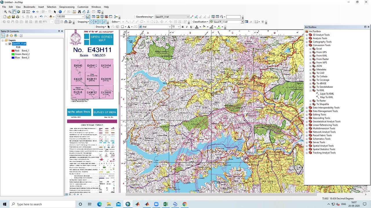 Georeferencing in ArcGIS & How to convert georeferenced image into KML