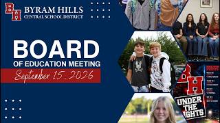 Board of Education Meeting - September 15, 2026
