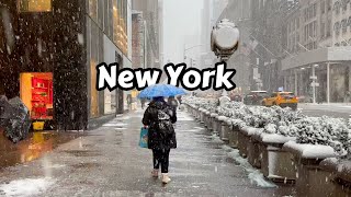 Walking In The Snow In New York Manhattan Winter Travel Virtual Tour