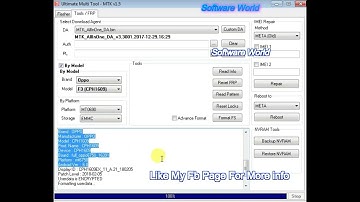 Oppo F3 CPH1609 FRP And Pattern Remove Done By UMT MTK Tool
