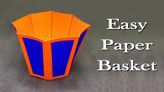DIY Easy and Beautiful Paper Basket | Desk Organizer | Storage Craft ideas | Origami Basket
