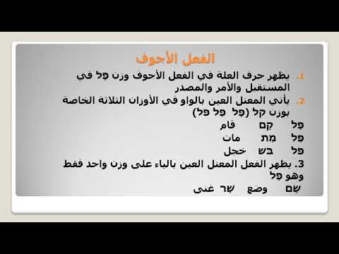     الفعل الأجوف مع وزن  من برنامج دقيقتان بالعبرية مع د محمود صبري