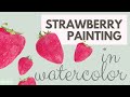 Strawberry watercolor painting  step by step walkthrough demonstration timelapse