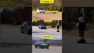 Auto Brake Test 🚗 Tesla Model 3 vs Mercedes-Benz S-Class vs Volvo XC60 🔥