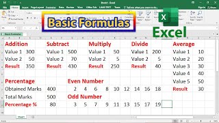 How to Add Subtract Multiply and Divide in Excel / Basic formulas