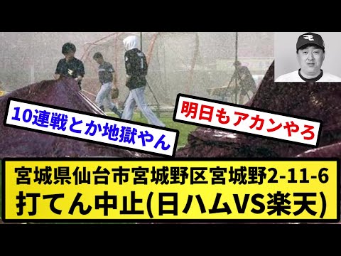 【もうびちゃびちゃだよこの球場】宮城県仙台市宮城野区宮城野2丁目11の6 打てん中止(日ハムVS楽天)【反応集】【プロ野球反応集】【2chスレ】【5chスレ】