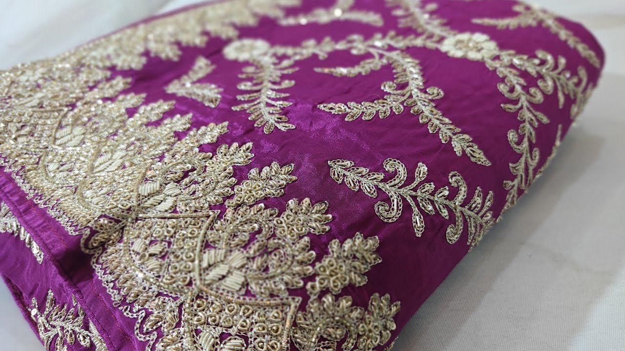 Stunning Pure Masnad Zardozi Work Bridal Saree | Pure Crepe Fabric | Royal Designer Wear🎗️