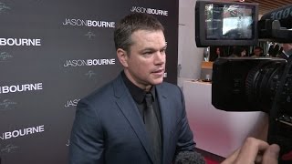 Matt Damon and Alicia Vikander Interview at Jason Bourne Paris Premiere