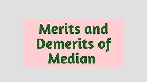Merits and Demerits of Median || Statistics.