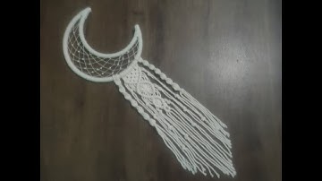 DIY Macrame Tutorial | How To Make Moon Dream Catcher| Wall Hanging.