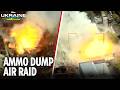 Ukrainian MiG-29 destroys huge Russian ammo depot in explosive pinpoint raid