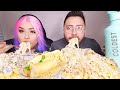 CREAMY FETTUCCINE CHICKEN ALFREDO MUKBANG