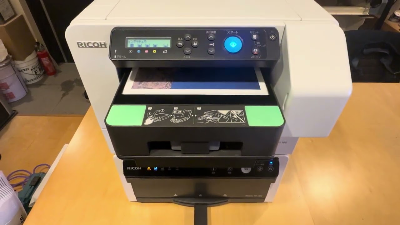 RICOHリコーR i100 RH100ガーメントTシャツプリント動作確認