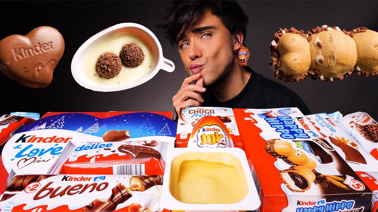 ASMR KINDER SURPRISE JOY EGG CHOCOLATE PARTY MUKBANG 