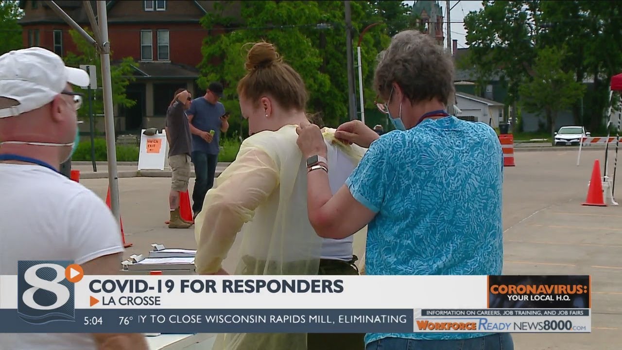 COVID-19 testing site for first responders hosted in La Crosse - YouTube