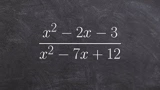 Simplifying a rational expression by factoring two trinomials